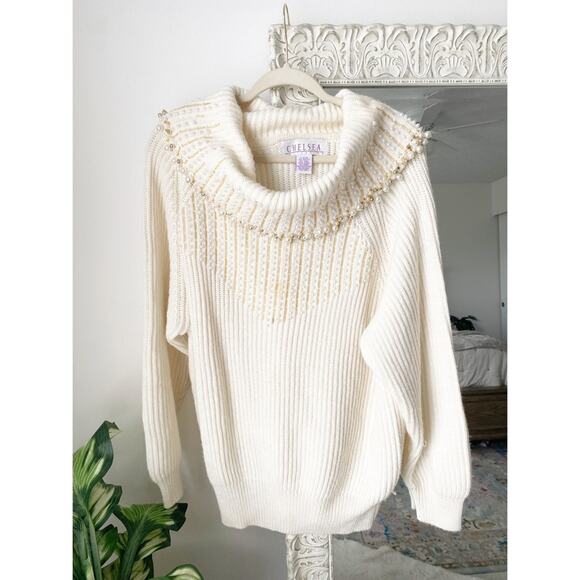 Vintage Chelsea Collection Wool Blend Beaded Sweater - Picture 1 of 6